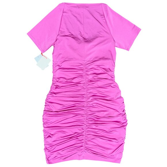 NWT Women's OPEN EDIT Ruched T-Shirt Dress Pink‎ Rosebud | Size S - Picture 4 of 7